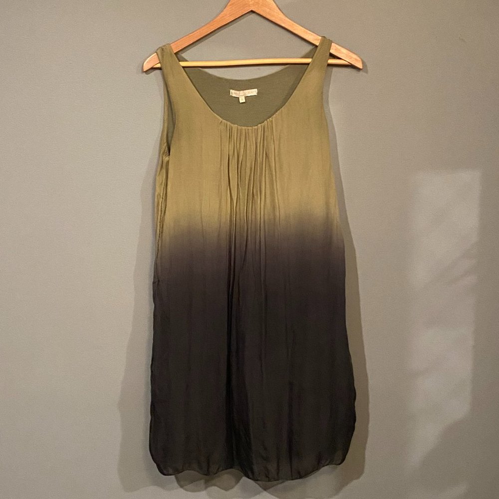 SILK Green/Gray/Black Mini Dress